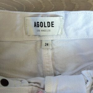 White Agolde straight leg jeans